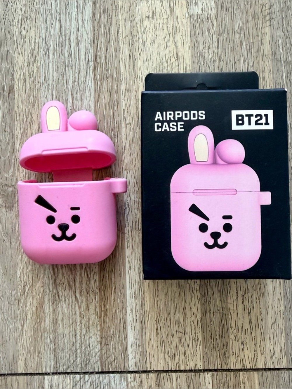 BT21 BTS Line Friends Cooky pink silicone AirPods case gen 1 and 2